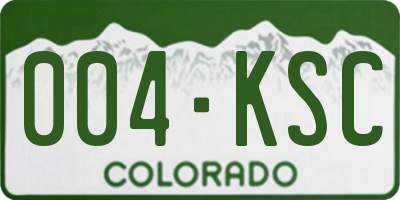 CO license plate 004KSC