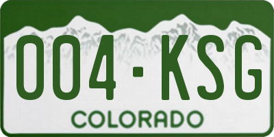 CO license plate 004KSG