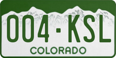 CO license plate 004KSL