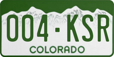 CO license plate 004KSR