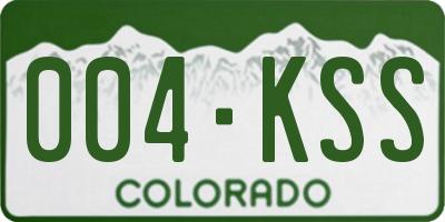 CO license plate 004KSS