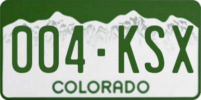 CO license plate 004KSX