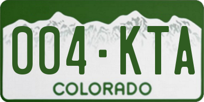 CO license plate 004KTA