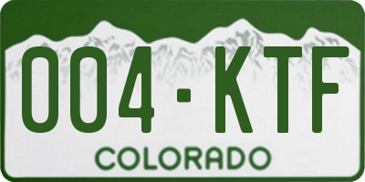 CO license plate 004KTF