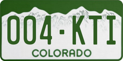 CO license plate 004KTI