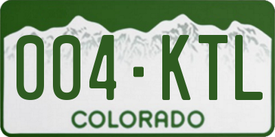 CO license plate 004KTL