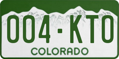 CO license plate 004KTO