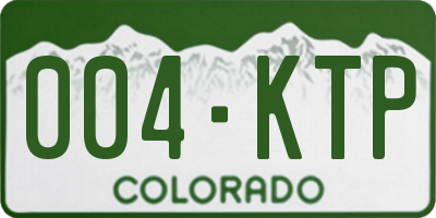 CO license plate 004KTP