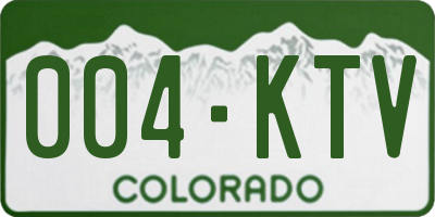 CO license plate 004KTV