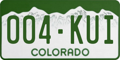 CO license plate 004KUI