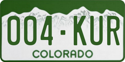 CO license plate 004KUR