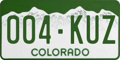 CO license plate 004KUZ
