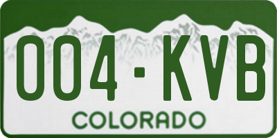 CO license plate 004KVB
