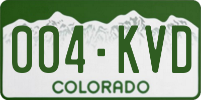 CO license plate 004KVD