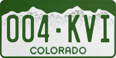 CO license plate 004KVI