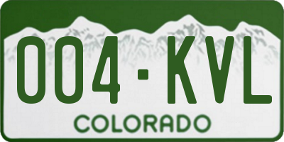 CO license plate 004KVL