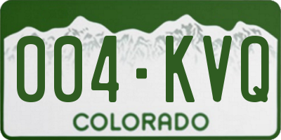 CO license plate 004KVQ