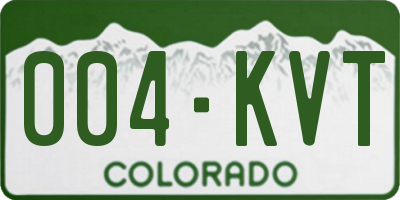 CO license plate 004KVT