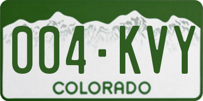 CO license plate 004KVY