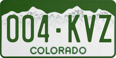 CO license plate 004KVZ