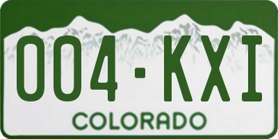 CO license plate 004KXI