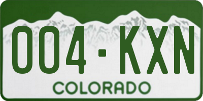 CO license plate 004KXN