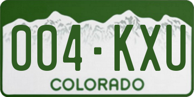 CO license plate 004KXU