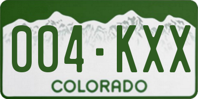 CO license plate 004KXX