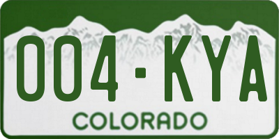 CO license plate 004KYA