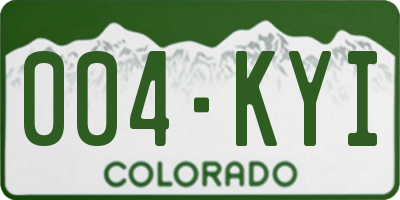 CO license plate 004KYI