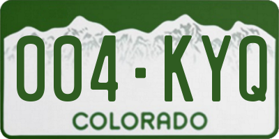 CO license plate 004KYQ
