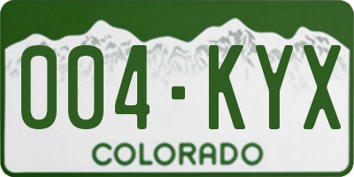 CO license plate 004KYX