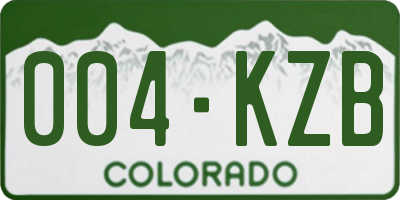 CO license plate 004KZB