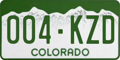 CO license plate 004KZD