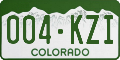 CO license plate 004KZI