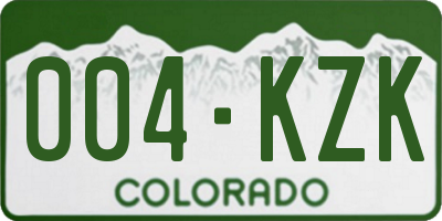 CO license plate 004KZK