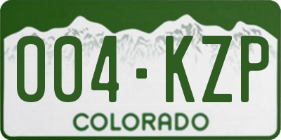 CO license plate 004KZP