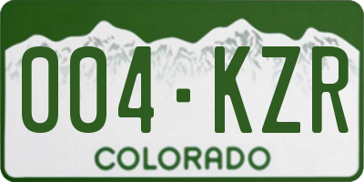 CO license plate 004KZR