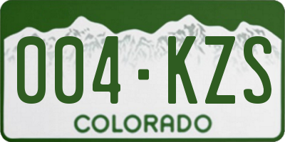 CO license plate 004KZS