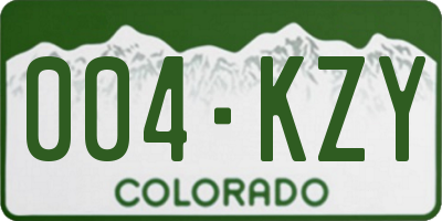 CO license plate 004KZY