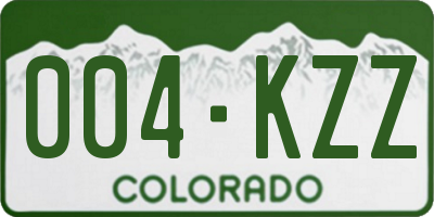 CO license plate 004KZZ
