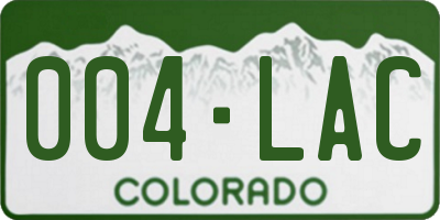 CO license plate 004LAC