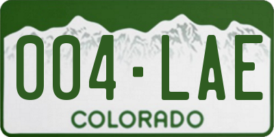 CO license plate 004LAE