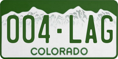 CO license plate 004LAG