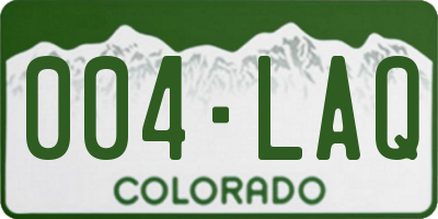 CO license plate 004LAQ