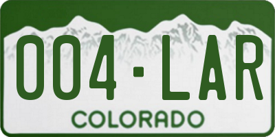 CO license plate 004LAR