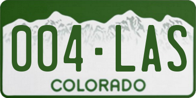 CO license plate 004LAS