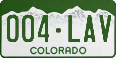 CO license plate 004LAV