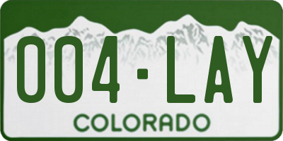 CO license plate 004LAY