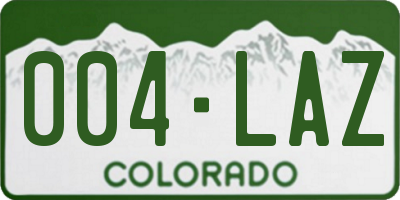 CO license plate 004LAZ
